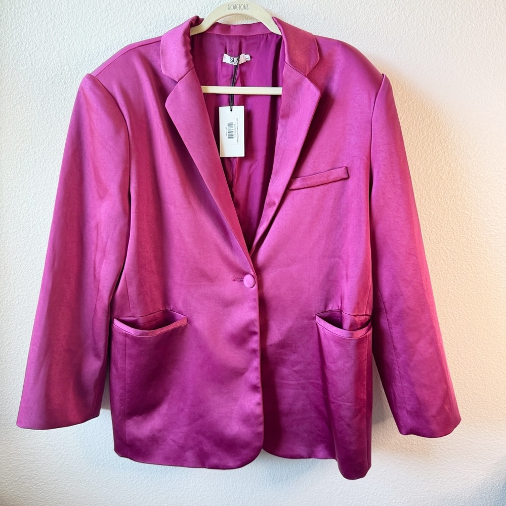 SLA The Label Olivia Oversized Fuschia Pink Blazer Size Large